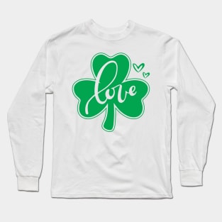 Shamrock Love- St. Patrick's Day Clover Long Sleeve T-Shirt